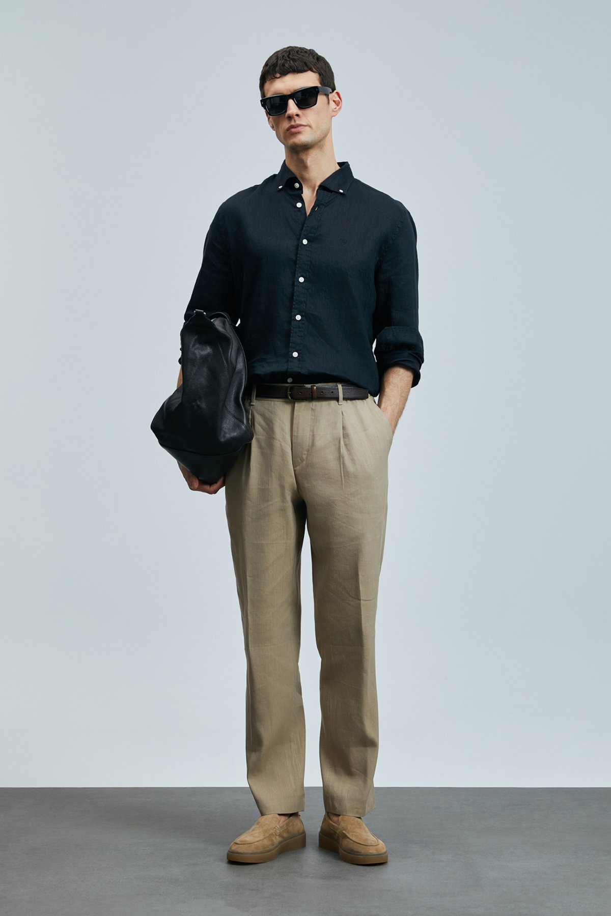 Tom Smart Men's Chino Pants Slim Fit Camel Hair - LUFIAN (1)