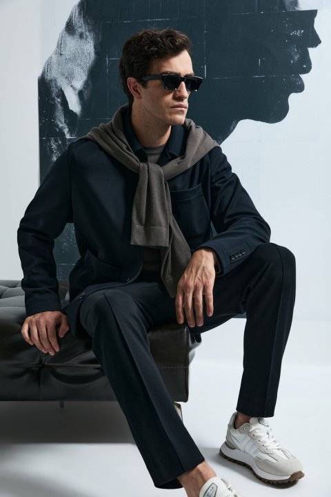 Tomas Men's Knitted Jacket Black - LUFIAN
