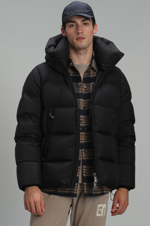 Tommy Goose Feather Male Coat Black - Lufian