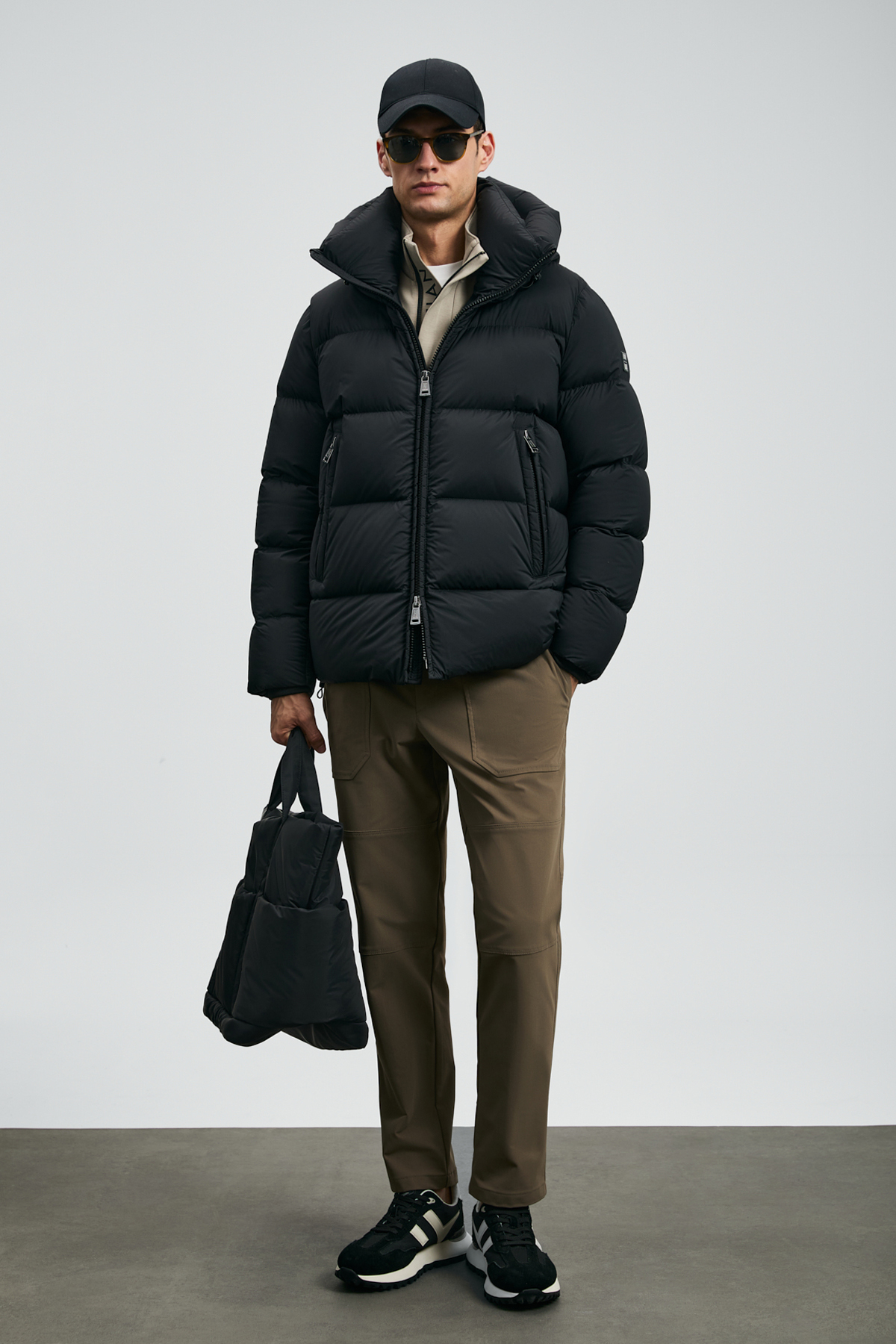 Goose Feather Male Coat Black - Lufian
