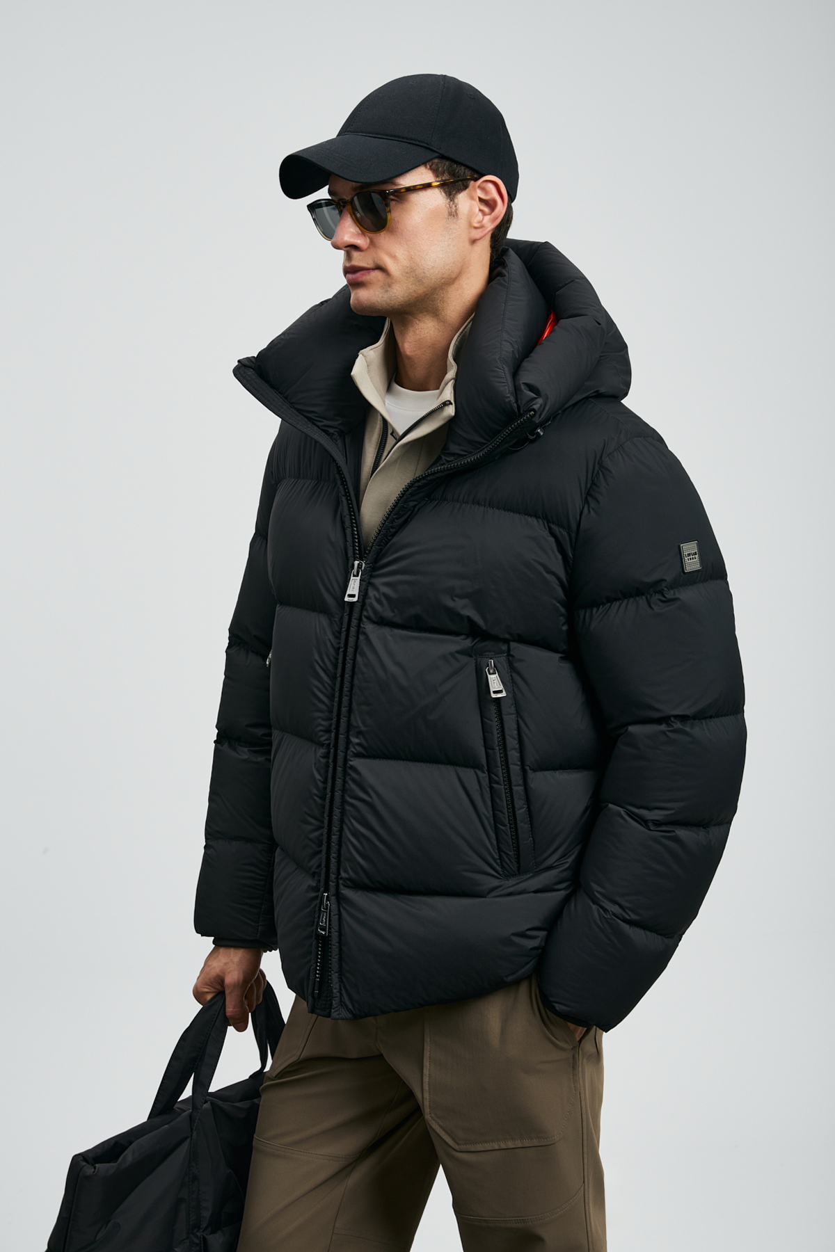 Goose Feather Male Coat Black - Lufian