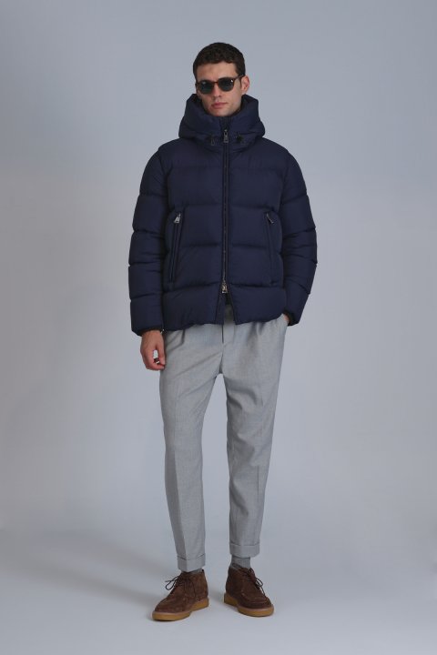 Tommy Goose Down Men's Coat Navy Blue - LUFIAN