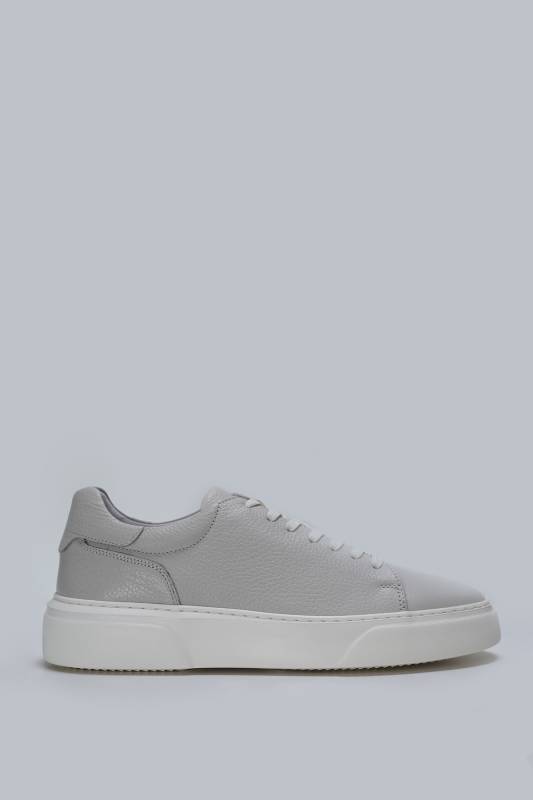 Tommy Mens Leather Sneaker Shoes Beıge - 1