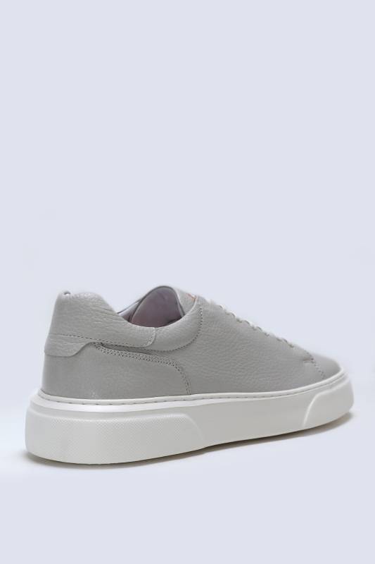 Tommy Mens Leather Sneaker Shoes Beıge - 2