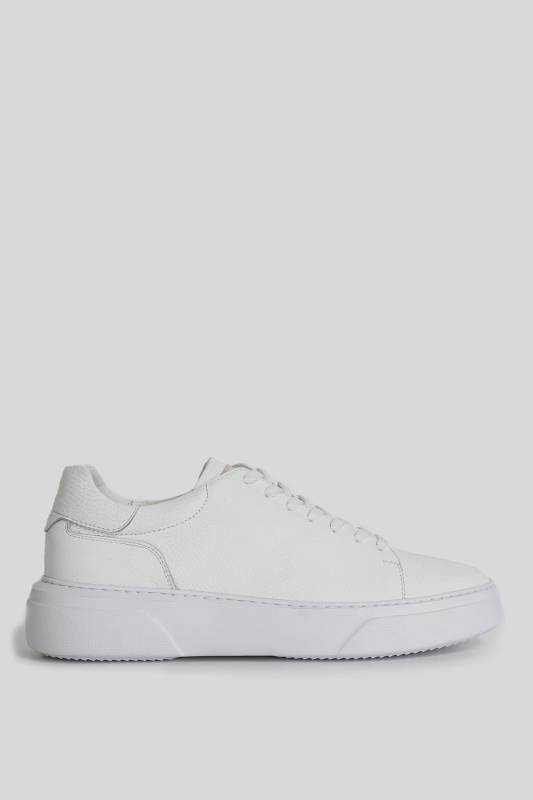 Tommy Mens Leather Sneaker Shoes Whıte - 1