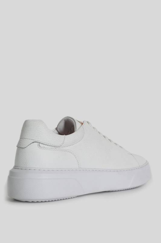 Tommy Mens Leather Sneaker Shoes Whıte - 3