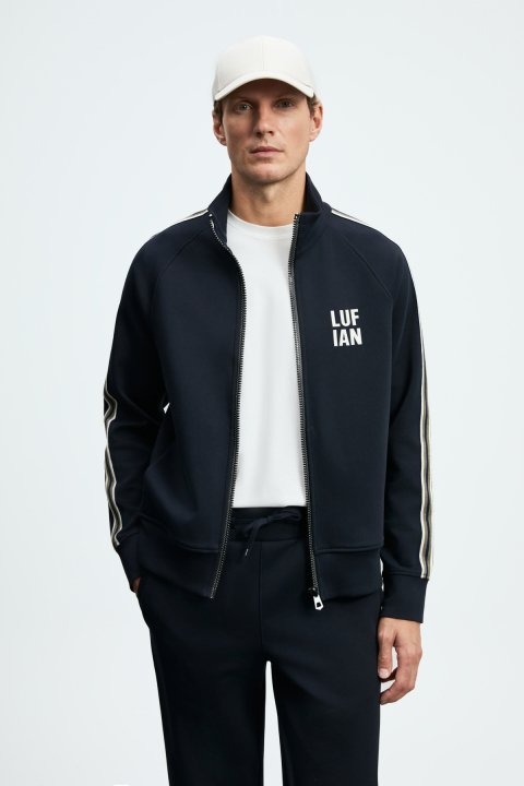 Travıs Men's Tracksuit Top Navy Blue - LUFIAN