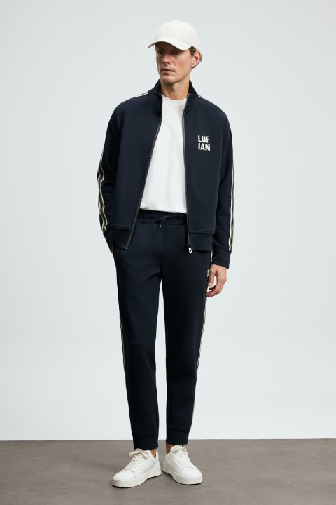 Travıs Men's Tracksuit Top Navy Blue - LUFIAN