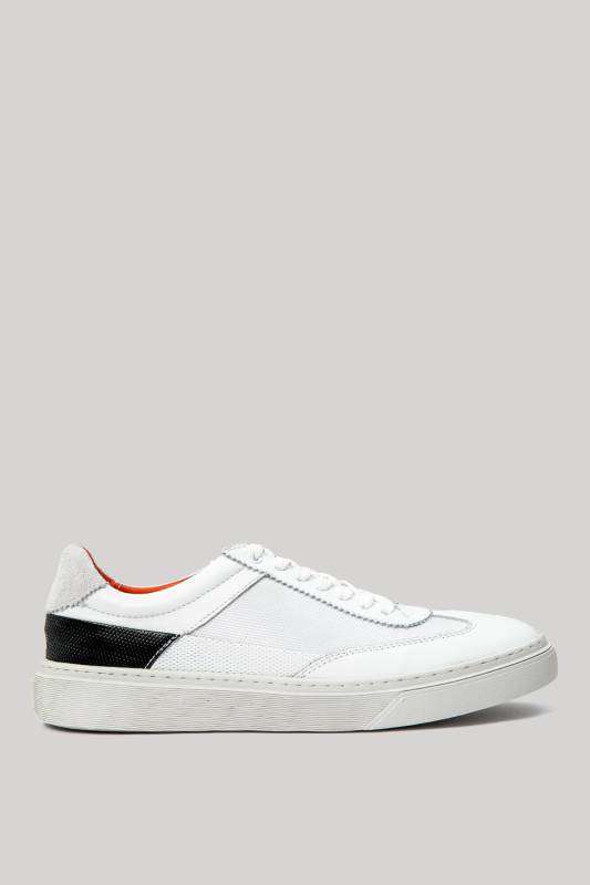 Tron Mens Leather Sneaker Shoes Whıte - 1