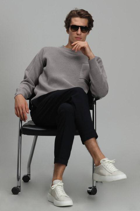 Twın Sports Mens Chino Pants Tailored Fit Navy - Lufian