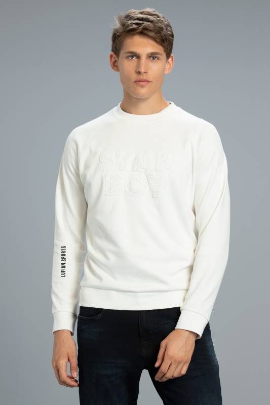 Uno Male Sweatshirt Off Whıte - 1