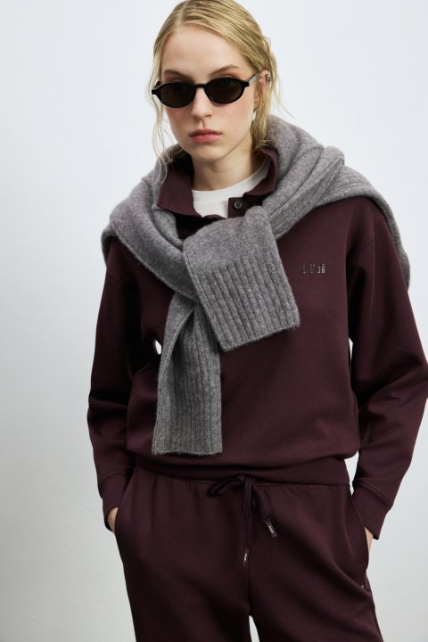 Woman Knitting Sweatsh Purple - LUFIAN