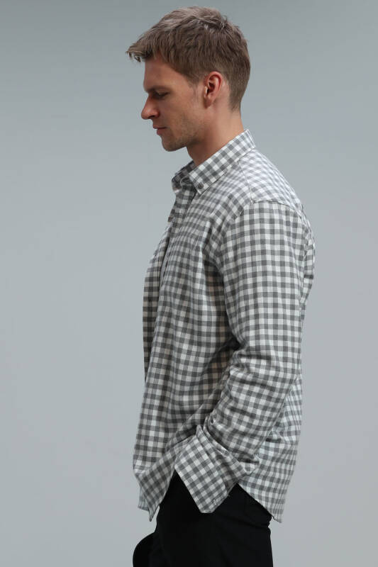 Vardar Men Basic Shirt Regular Fıt Grey - 3