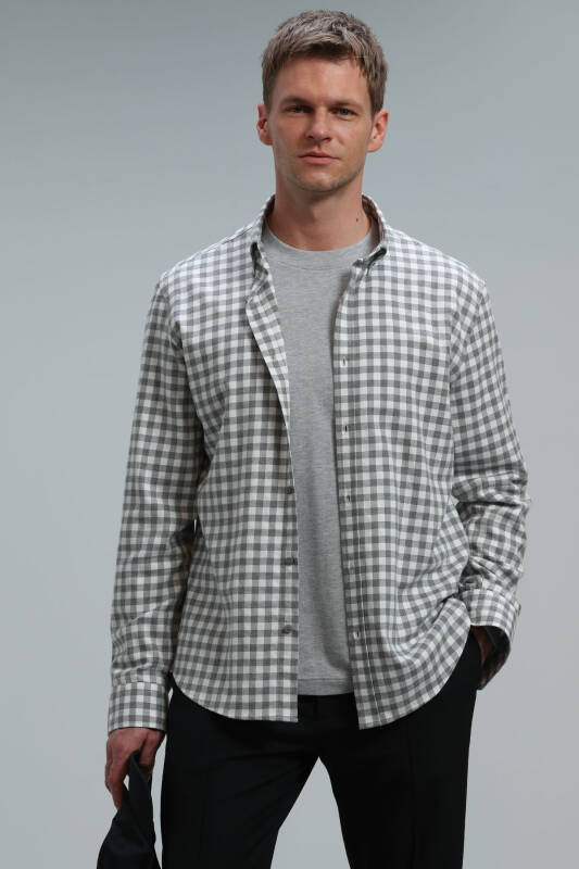 Vardar Men Basic Shirt Regular Fıt Grey - 5