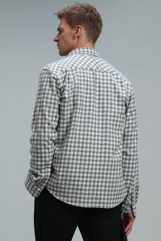 Vardar Men Basic Shirt Regular Fıt Grey - 6