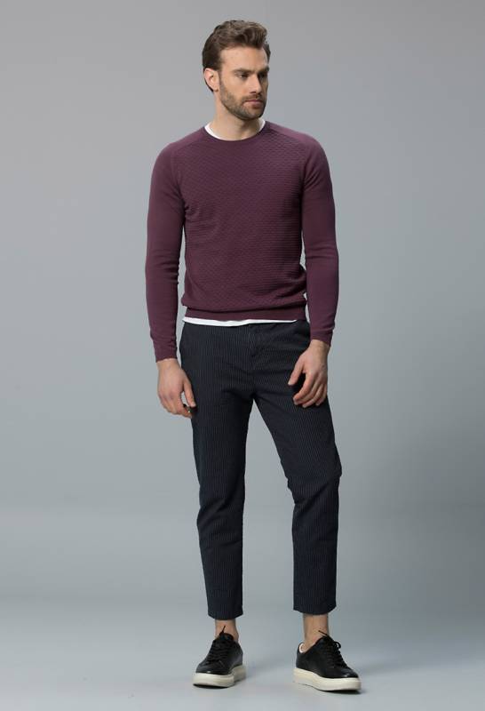 Vartus Mens Sweater Damson - 1