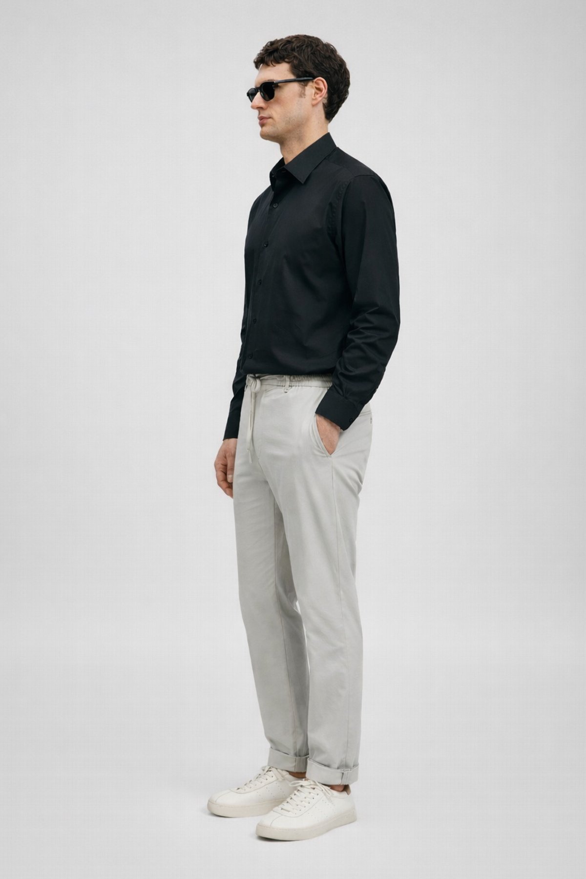 Venedıc Men's Basic Shirt Regular Fit Black - LUFIAN