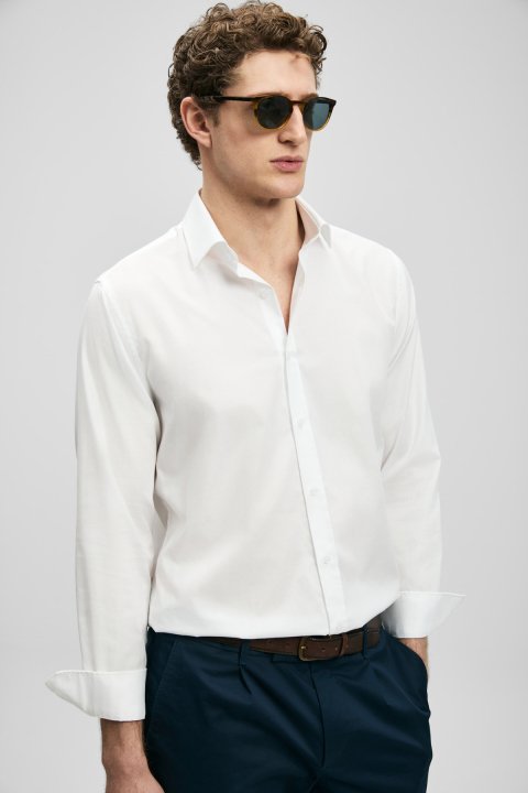 Verder Men's Basic Shirt Regular Fit White - LUFIAN