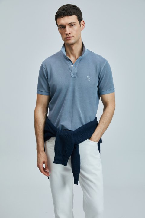 Vernon Smart Men's Polo T-Shirt Gray - LUFIAN