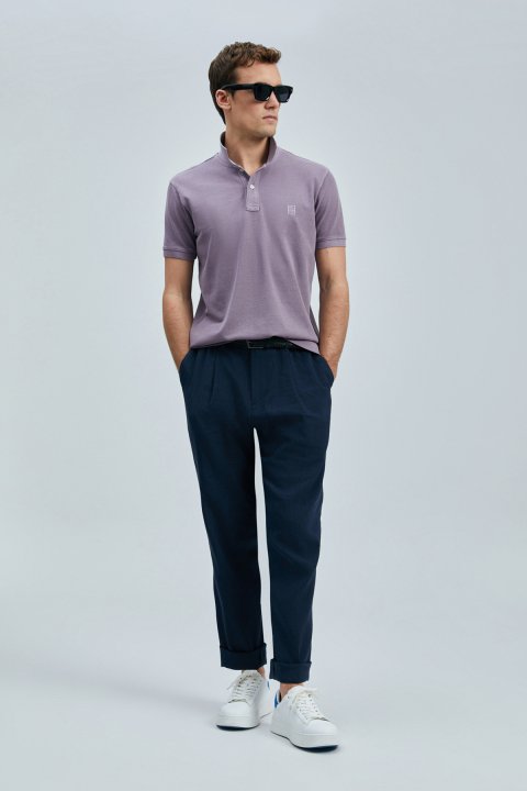 Vernon Smart Men's Polo T-Shirt Purple - LUFIAN
