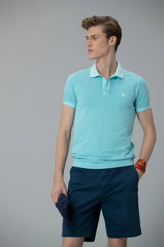 Vernon Sports Polo Mens T - Shirt Aqua - 2