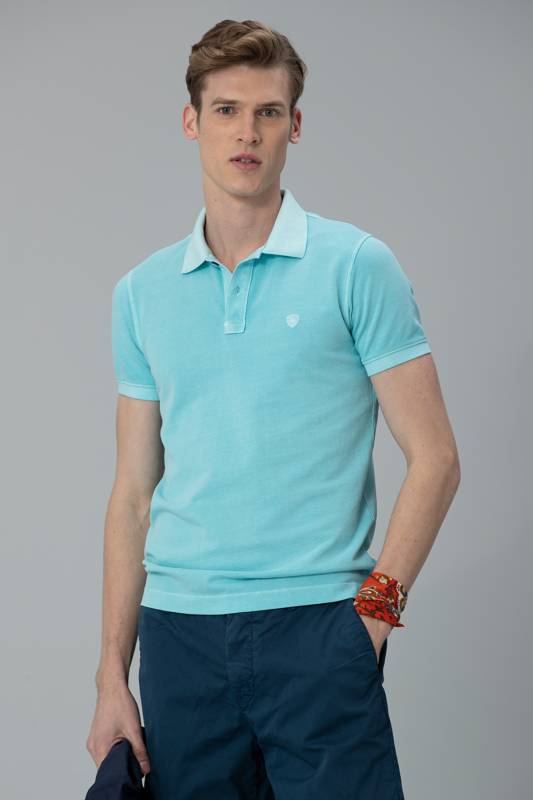 Vernon Sports Polo Mens T - Shirt Aqua - 3