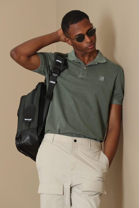 Vernon Sports Polo Yaka Mens T - Shirt Nefty Green - Lufian