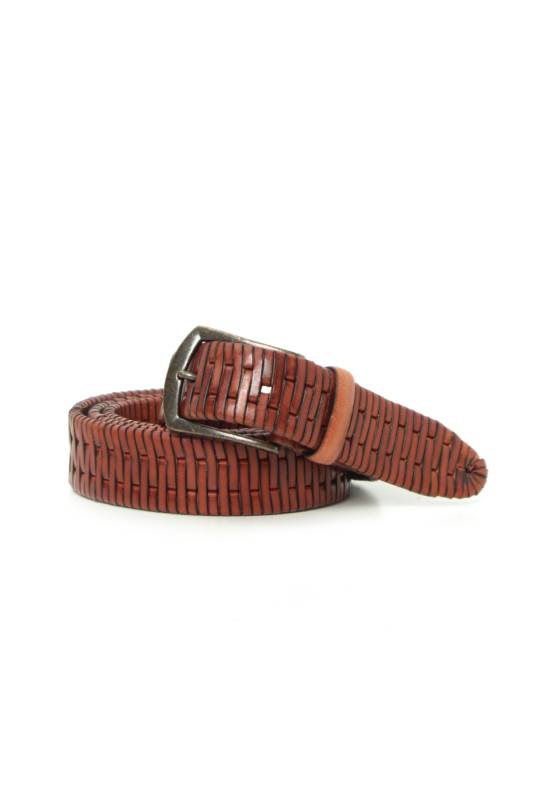 Vertıcal Mens Leather Belt Brown - 1