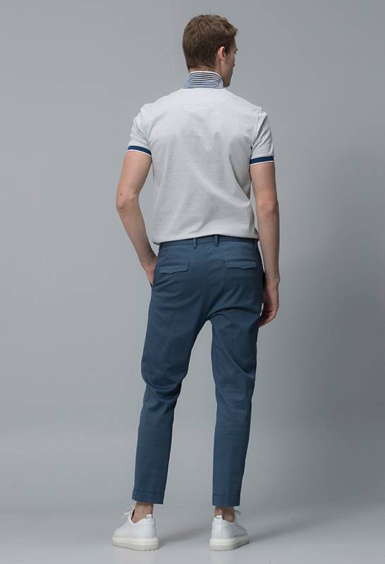 Vicent Smart Mens Chino Pants Slım Fıt Lıght Navy - 1