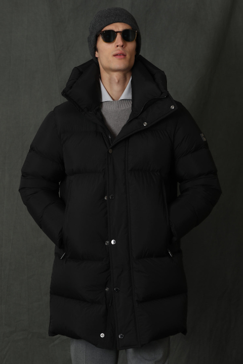 Victor Goose Feather Male Coat Black - Lufian