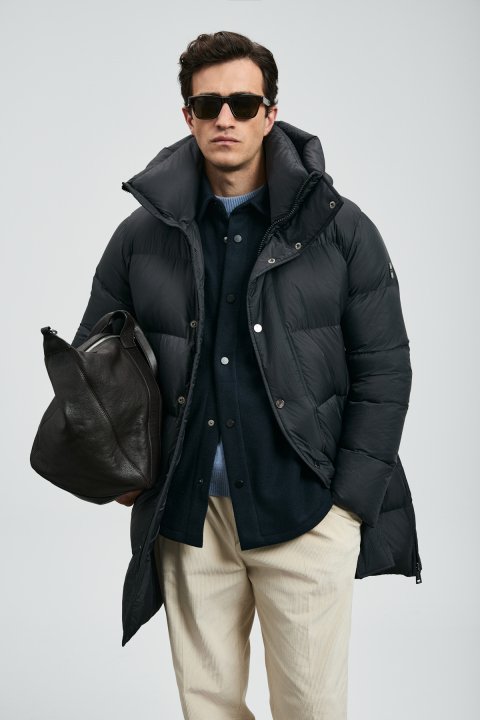 Vıctor Goose Down Men's Coat Black - LUFIAN