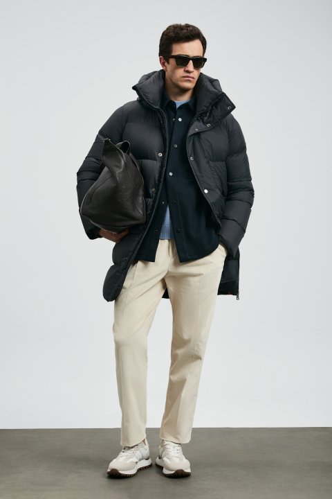 Vıctor Goose Down Men's Coat Black - LUFIAN