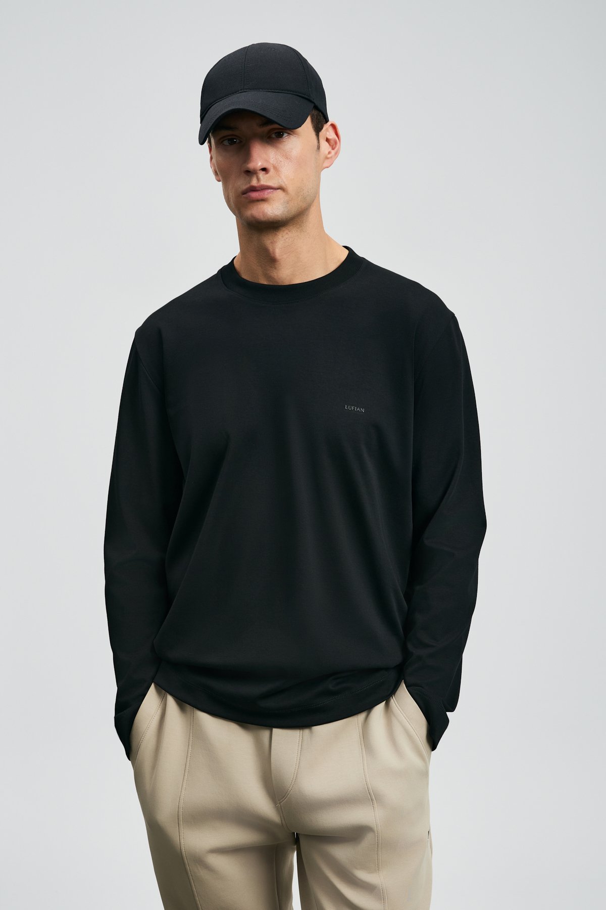 Vıctor Men's Long Sleeve T-Shirk Black - LUFIAN