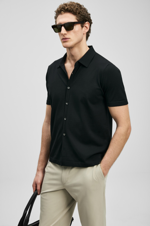 Vıctor Men's Modal Blend Sweater Black - LUFIAN