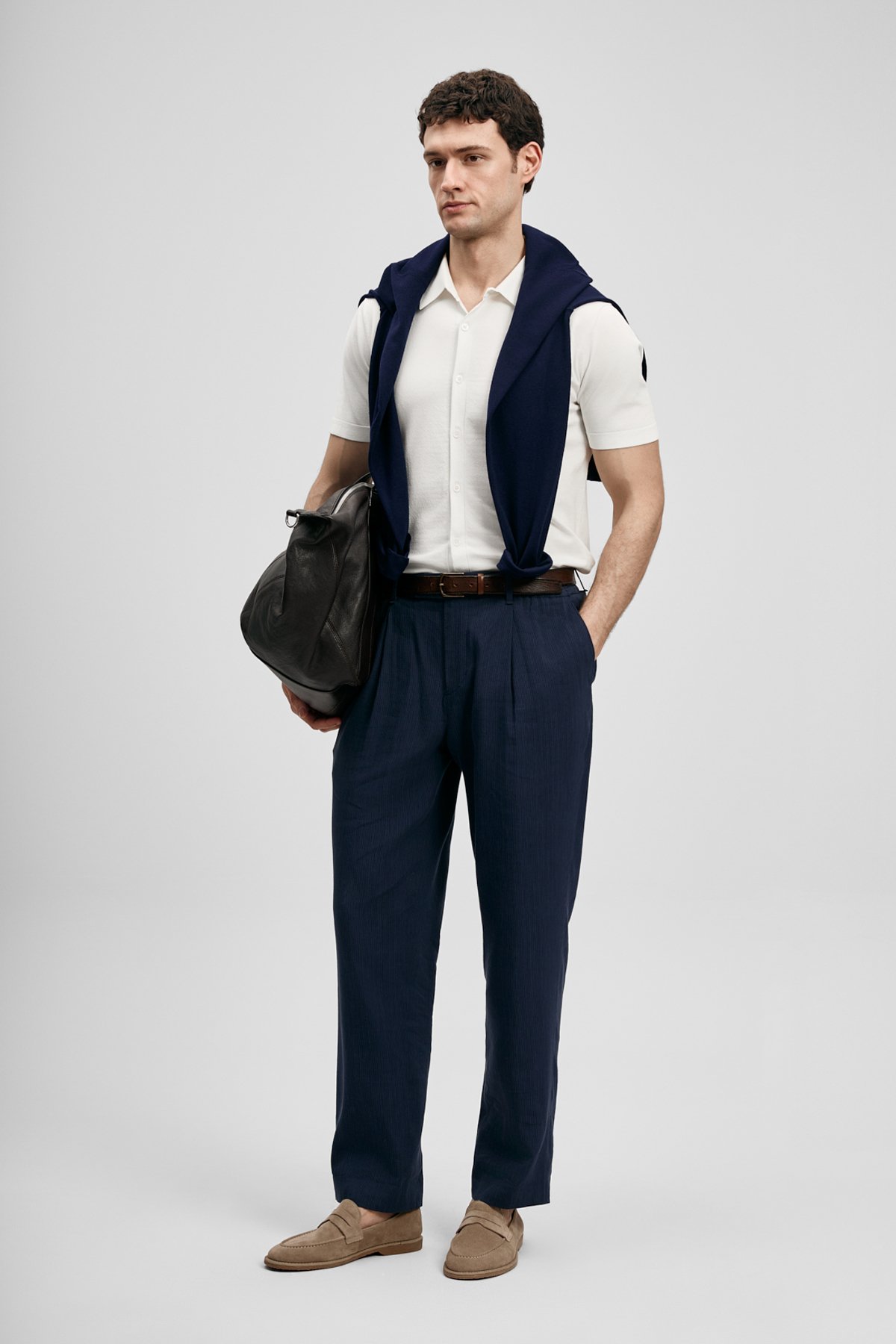 Vıctor Men's Modal Blend Sweater Off White - LUFIAN