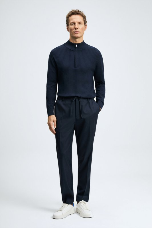 Smart Mens Chino Pants Slım Fıt Navy