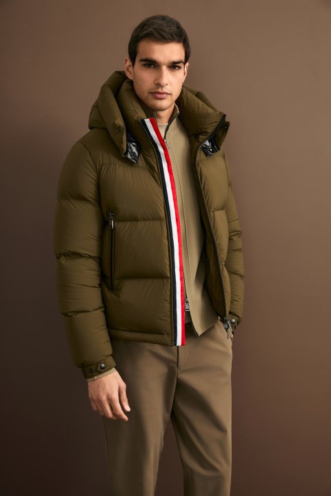 Vorn Men's Goose Down Puffer Jacket with Detachable Hood Khaki - LUFIAN