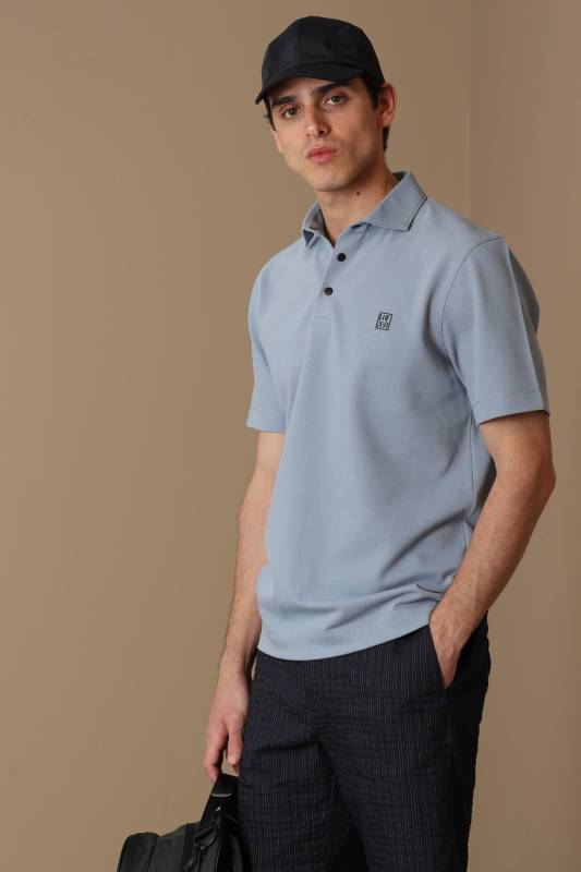 Wang Smart Mens Polo T - Shirt Blue - 2