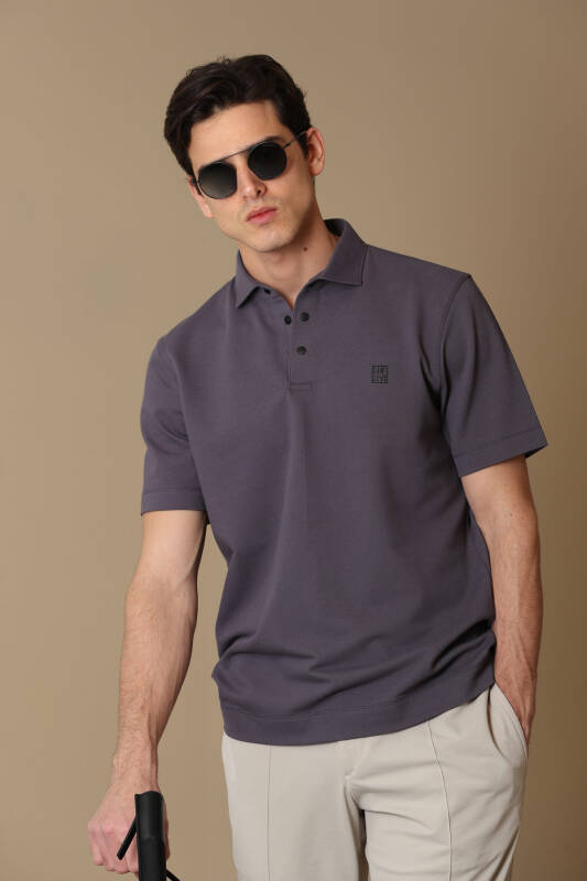 Wang Smart Mens Polo T - Shirt Damson - 1