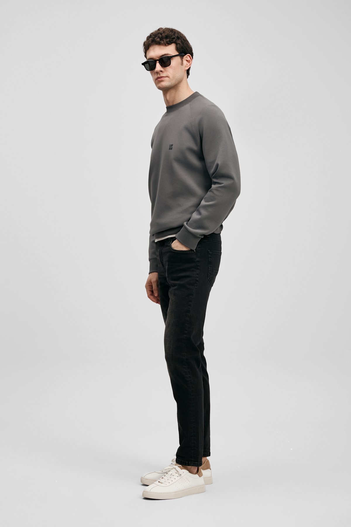 Wılıam Smart Jeans Men's Trousers Slim Fit Anthracite - LUFIAN