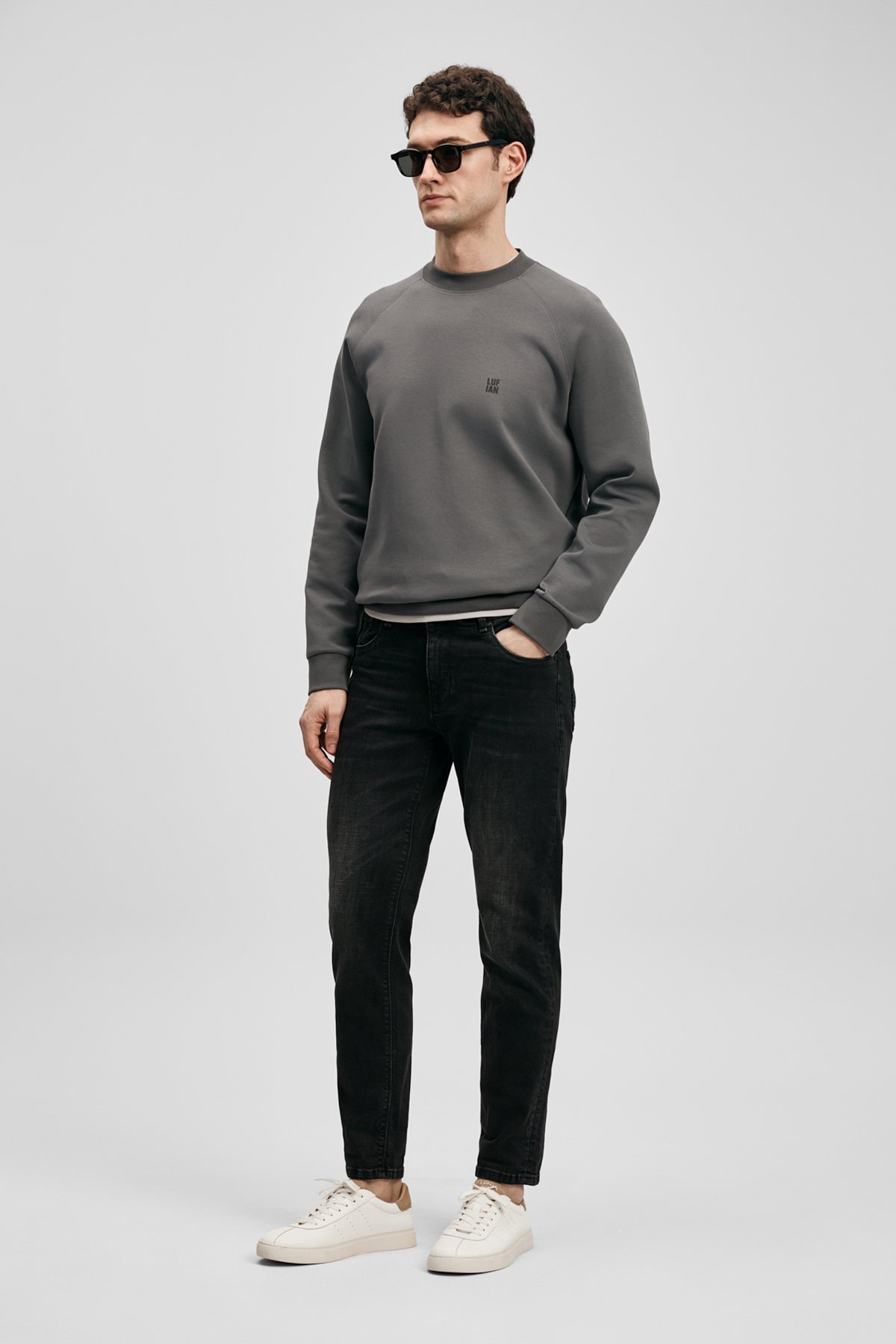 Wılıam Smart Jeans Men's Trousers Slim Fit Anthracite - LUFIAN