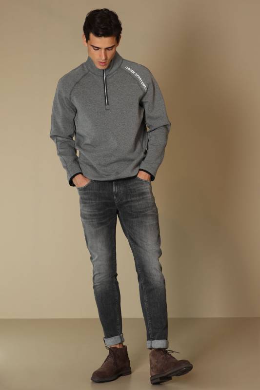 Wıse Male Sweatshirt Grey - 5