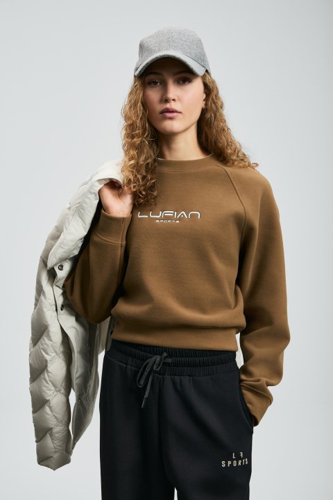 Woman Knitting Sweatsh Camel - Lufian