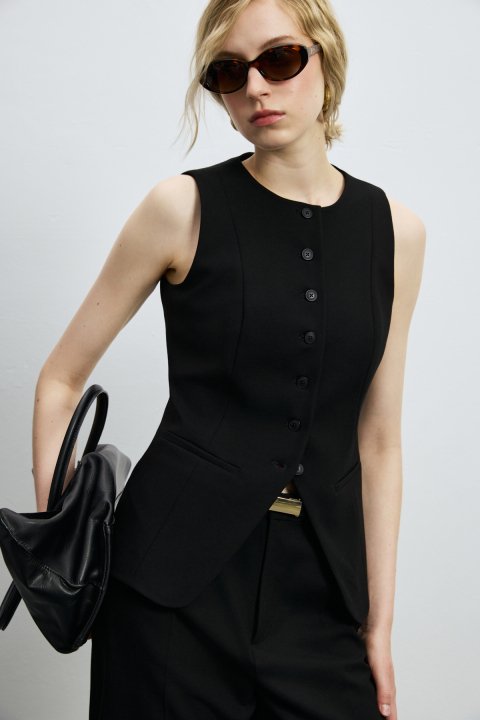 Women's Blouse Vest Black - LUFIAN