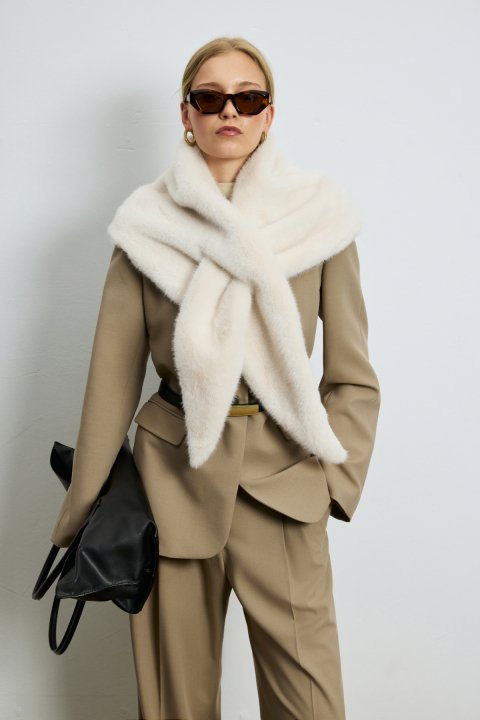 Women's Jacket Regular Fıt Beıge - LUFIAN