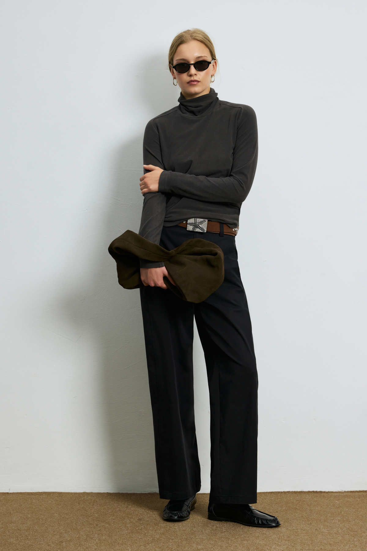 Women's T- Shırt Dark Brown - LUFIAN