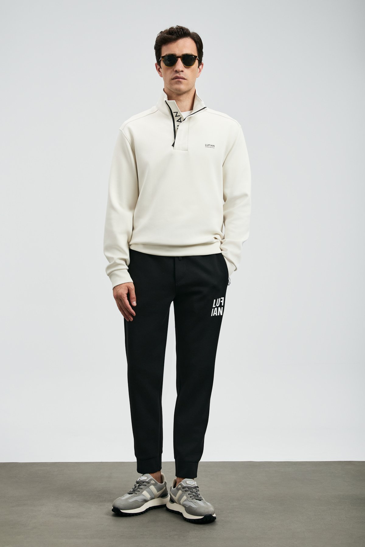 Wonder Men's Sweatshirt Ecru - LUFIAN