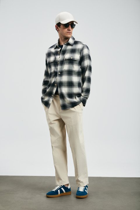 Years Men's Basic Shirt Regular Fit Navy Blue - LUFIAN