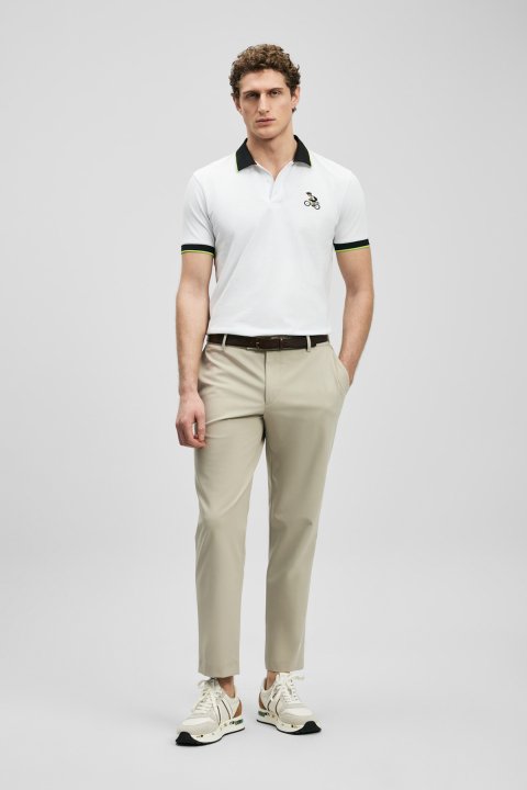 Zane Smart Men's Polo T-Shirt Off White - LUFIAN (1)