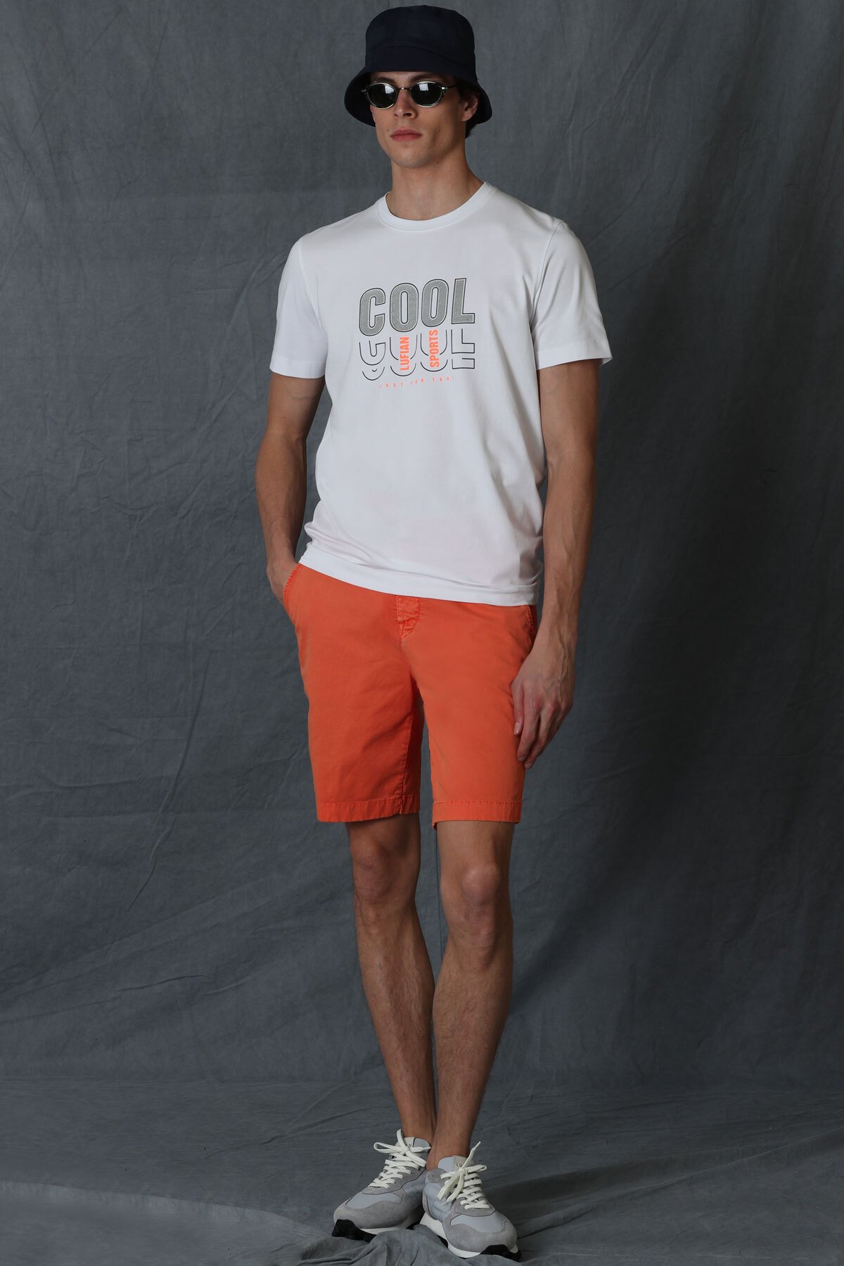 Zegler Sports Men's Chino Shorts Slim Fit Orange - LUFIAN